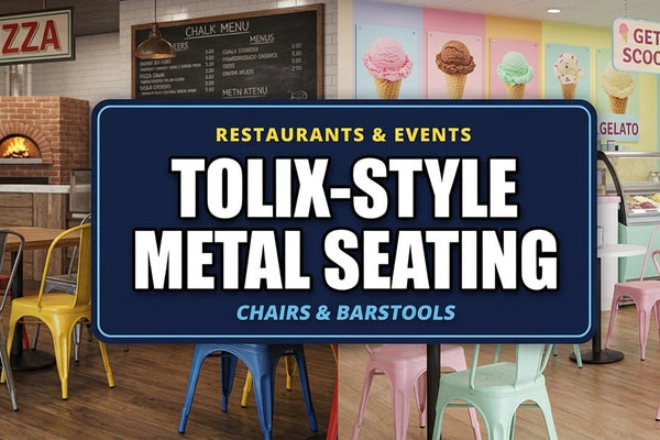Tolix-Style Metal Chairs and Barstools for Restaurants and Events