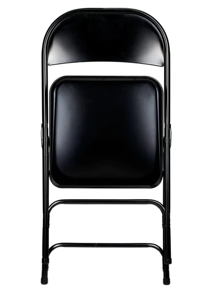 Chivari 48 Black Metal Folding Chairs + 6  Heavy DutyPlastic 72x30 Banquet Tables + Hybrid Folding Chair and Banquet Table  Cart CFMBL-48-6RT-KT