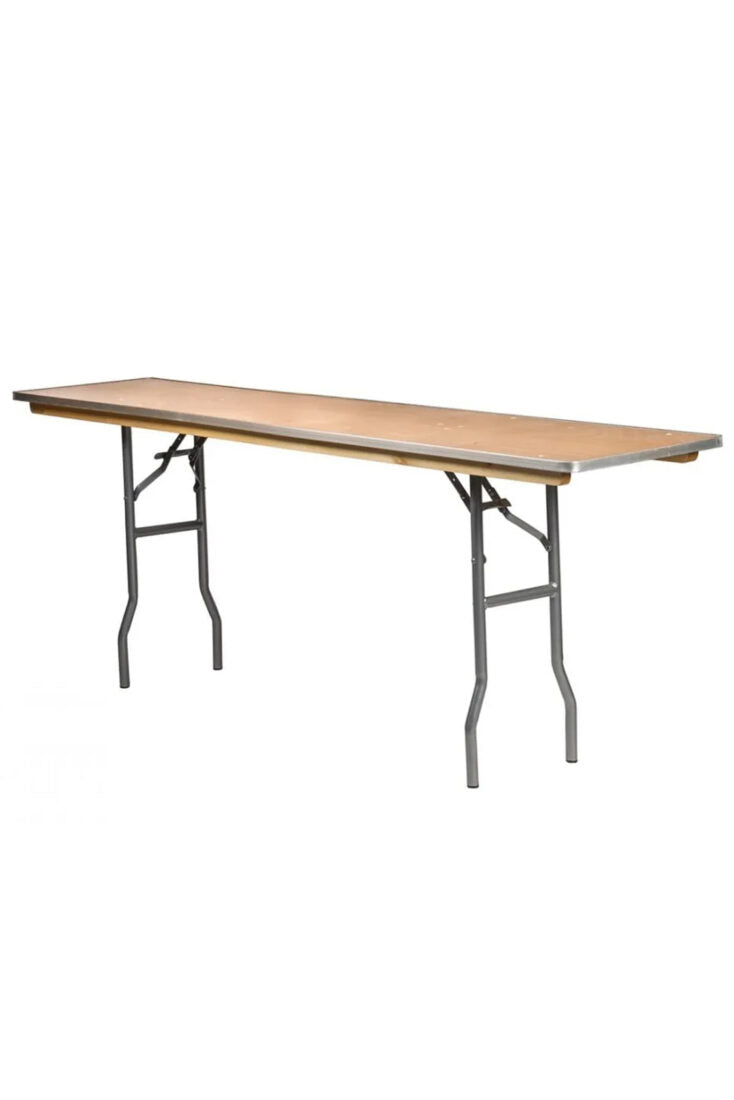 6 Foot (72″x 18″) Rectangle Heavy Duty Plywood Table TPLYRT7218M-AX-T