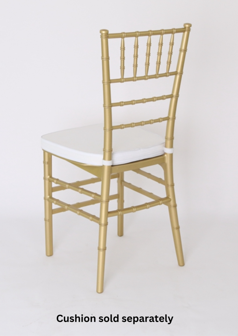 Gold Thinresin Chiavari Chair with Seat Cushion CCRG-MONO-THIN-ZG-T