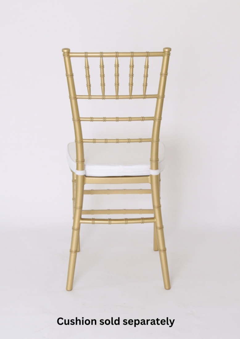 Gold Thinresin Chiavari Chair with Seat Cushion CCRG-MONO-THIN-ZG-T