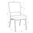 Chivari Black Fabric Church Chair with Cut-Away Back 18.5" Wide Black Steel Frame CH18BB-ZF-T