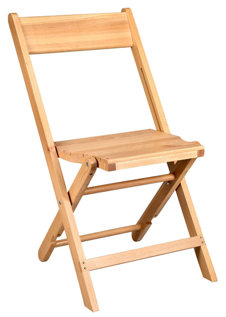 Chivari Slatted Wood Folding Chair in Natural, 1942 Style CFWNS-ZG-T