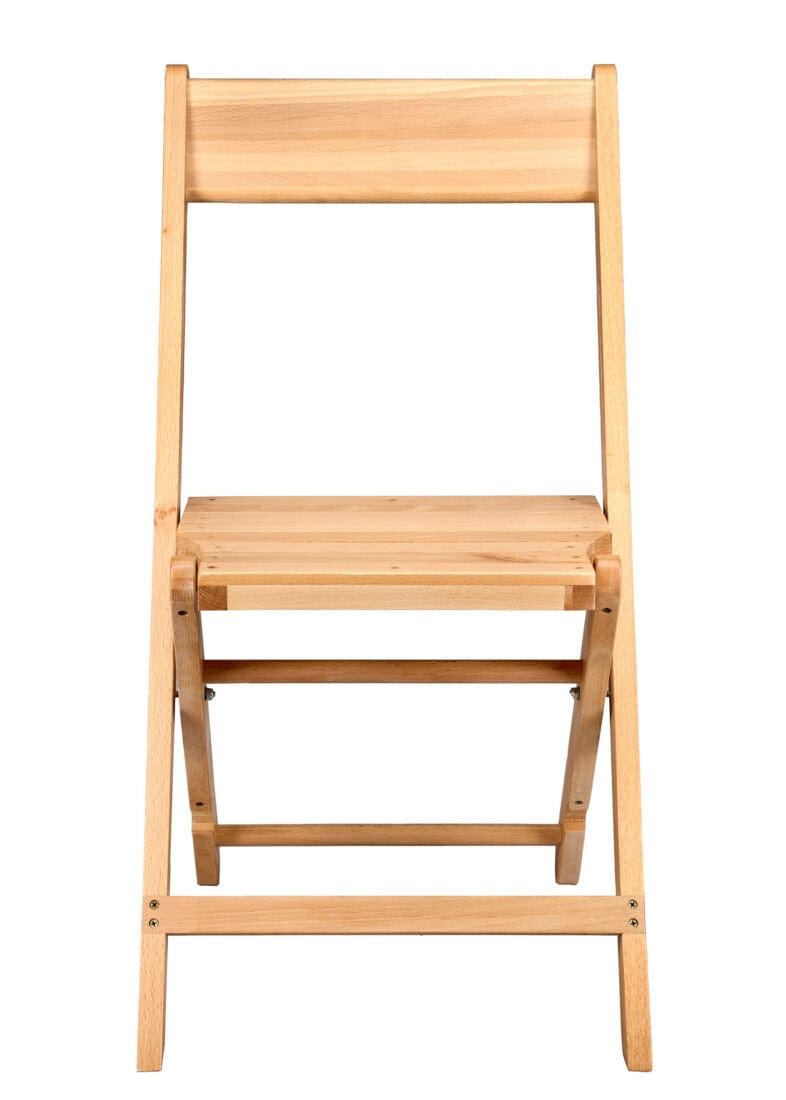 Chivari Slatted Wood Folding Chair in Natural, 1942 Style CFWNS-ZG-T