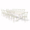 Chivari White Distressed X-Leg Farm Table Dining Set with 10 Chairs TFARM-WHITEDIS-X-LEG-KIT-CXR-AX