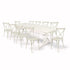 Chivari White Distressed X-Leg Farm Table Dining Set with 10 Chairs TFARM-WHITEDIS-X-LEG-KIT-CXR-AX