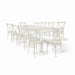 Chivari White Distressed Fluted Leg Farm Table Dining Set with 10 Chairs TFARM-WHITEDIS-T-LEG-KIT-CXR-AX