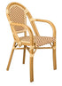 Toulouse Beige and Maroon French Bistro Set Includes 40" Table and 4 Chairs with Arms FBK-BM-AWM4-AX