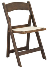 Fruitwood WoodGrain™ Resin Steel Skeleton™ Folding Chair with Ivory Seat