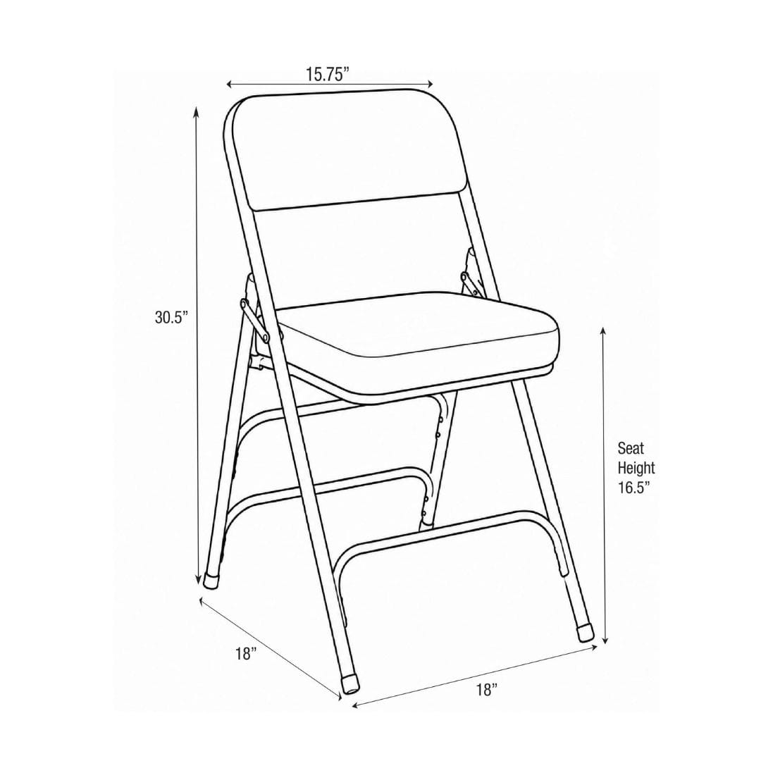 Chivari Black 2.5" Fabric Seat Folding Metal Chair with Gray Frame and 3 Curved Bars CFMFBGR2-CX-T