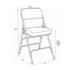 Chivari Black 2.5" Fabric Seat Folding Metal Chair with Gray Frame and 3 Curved Bars CFMFBGR2-CX-T