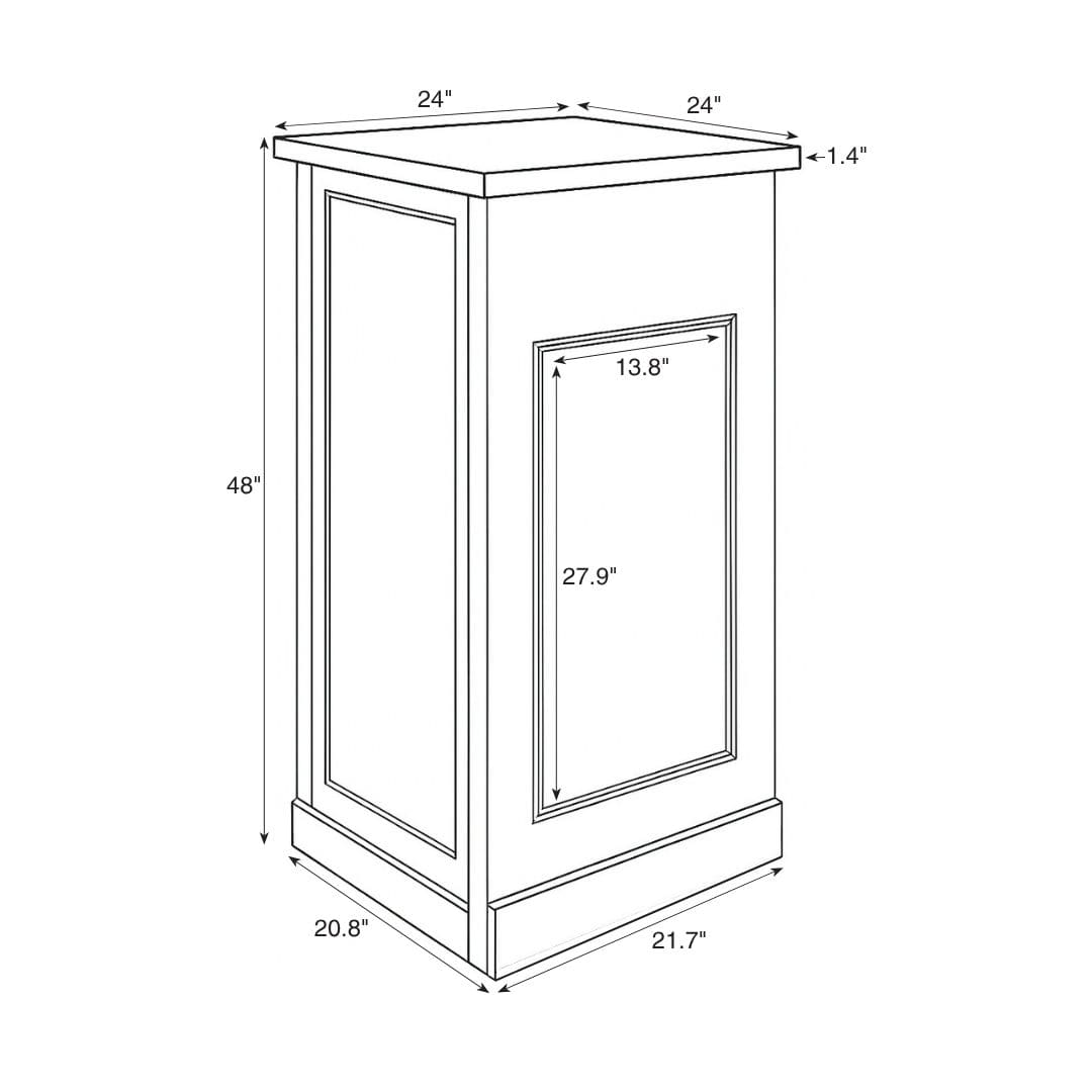 Grand Royale Bars 24" x 24" Black Bar Post with HPL Top for Bar Setups and Displays BAR-POST-24-BLK-AX