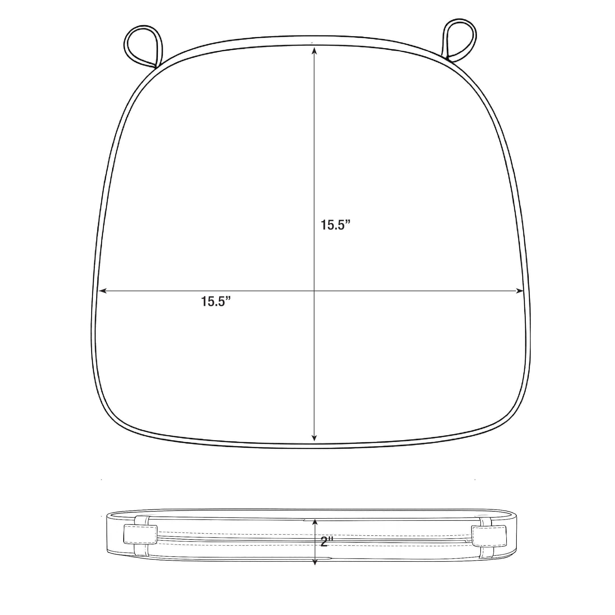 Chivari Ivory 2.0" Thick Vinyl Chiavari Chair Cushion CUSHSTRAPVINIVY-PVC-AX-T