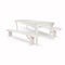 Chivari White Distressed Fluted Leg Farm Table Dining Set with 2 Benches TFARM-WHITEDIS-T-LEG-KIT-AX