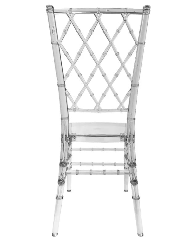 Chivari Clear Thick Seat Diamond Back Chair - 4 Pack - Some Assembly Required CDRC-U-ZG-T-4