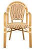 Toulouse Beige and Maroon French Bistro Set Includes 40" Table and 4 Chairs with Arms FBK-BM-AWM4-AX