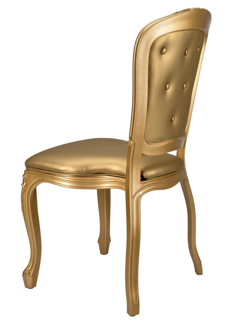 Chair Royal Resin Gold with Gold Vinyl Seat and Gold Vinyl Tufted Back by Chivari CRRGGT-ZG-