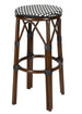 Toulouse Black on White 30" Full Height No Back Bistro Barstool BFNBPBLA-AX-T