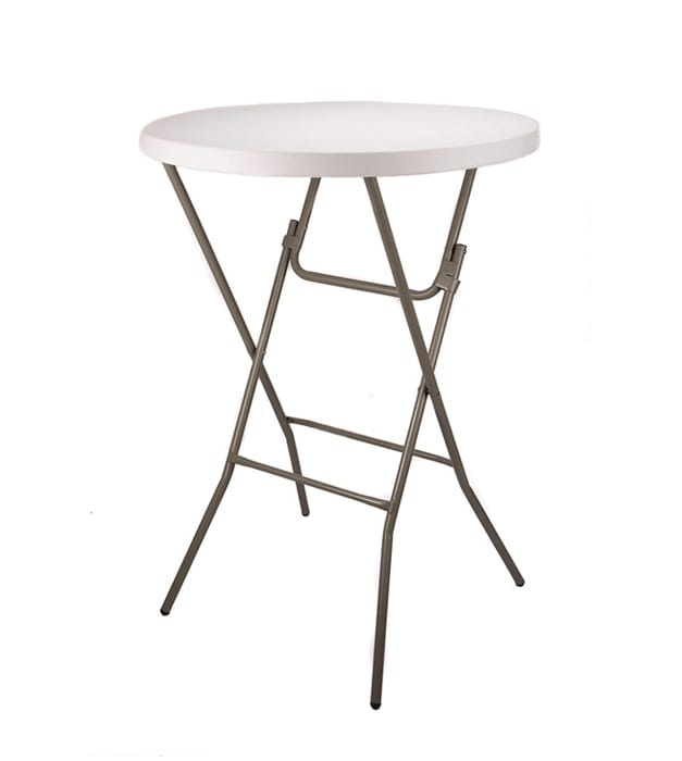 Chivari 32" Round White Plastic Cocktail Table TPLSRD32COCKTAIL-AX1-T