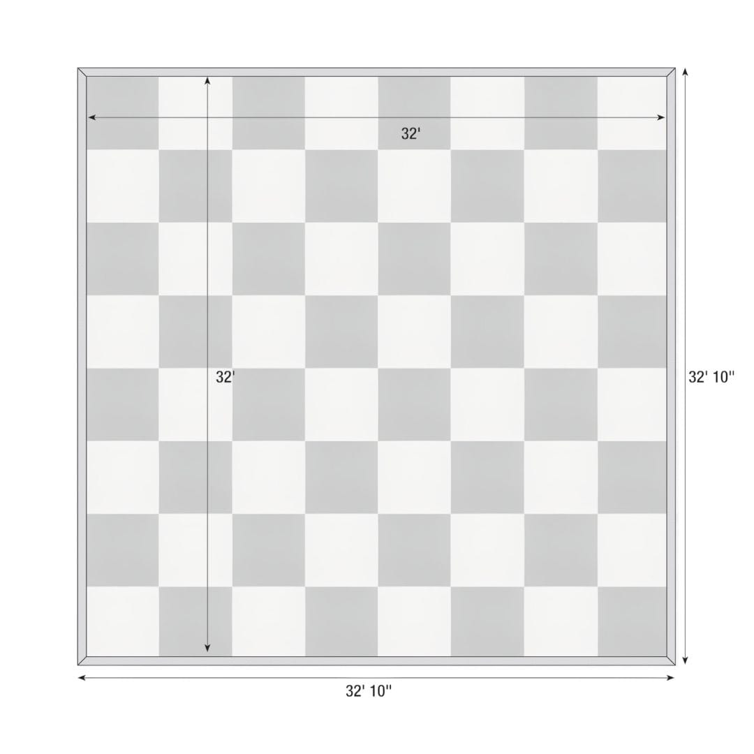 Chivari 32' x 32' Black & White Portable Dance Floor with Silver Edge Trim DF-32X32-BLKWHTS-KT