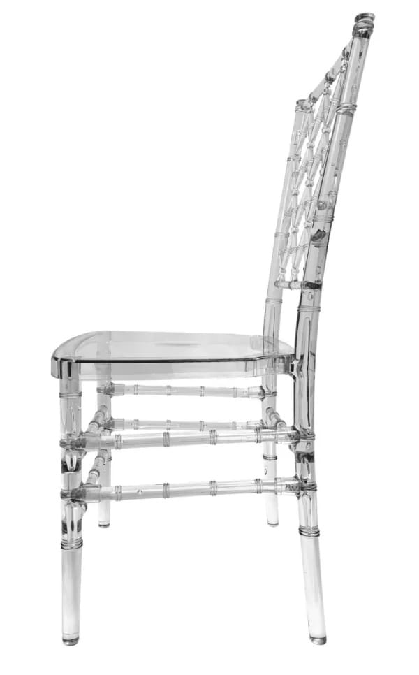Chivari Clear Thick Seat Diamond Back Chair - 4 Pack - Some Assembly Required CDRC-U-ZG-T-4