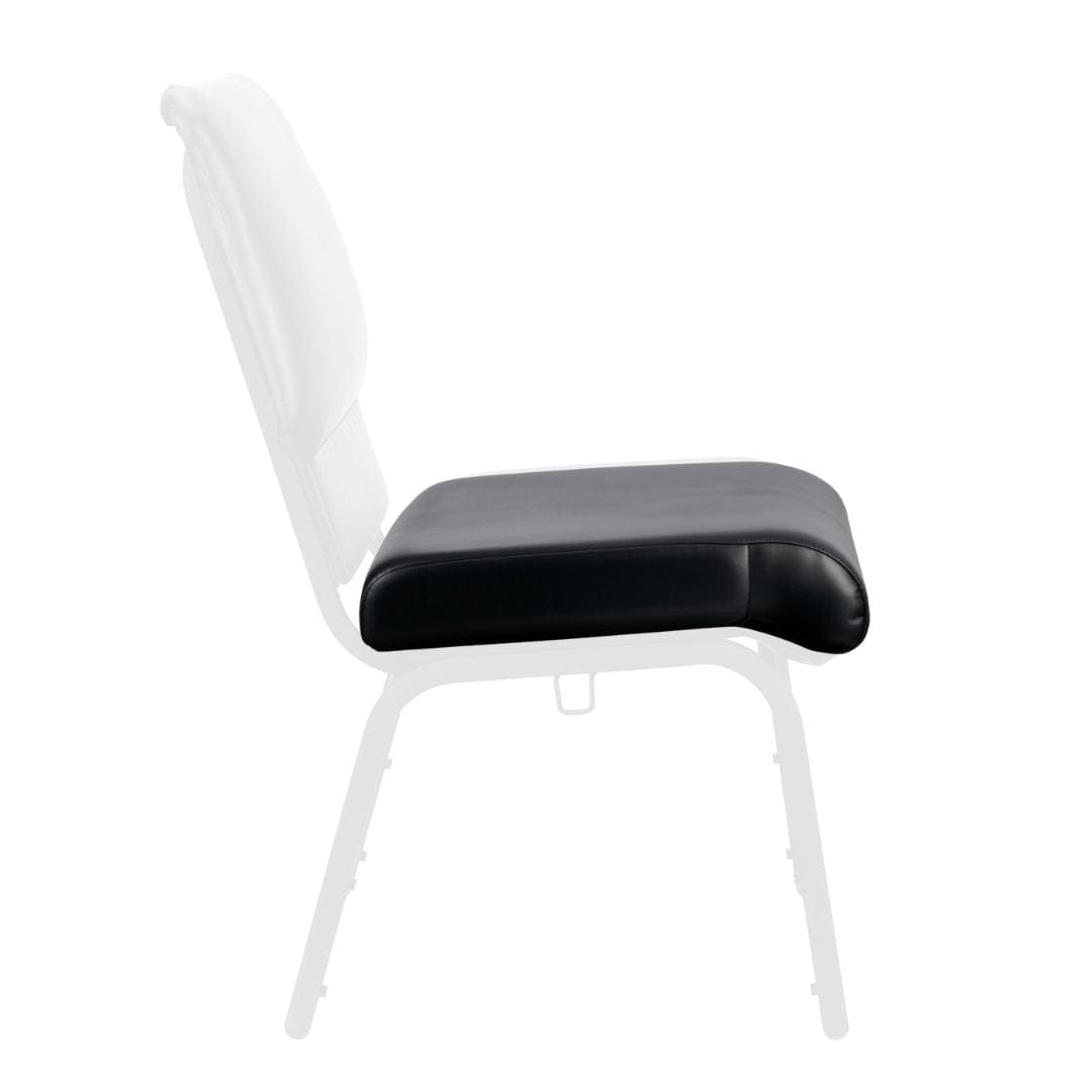 Chivari Black Vinyl 20.5" Church Chair Replacement Seat Cushion CUSH-CH20-STBV-ZF