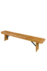 Chestnut  Finish 8 Foot (96" x 12") Rectangle Farmhouse Table Bench