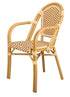 Toulouse Beige and Maroon French Bistro Set Includes 40" Table and 4 Chairs with Arms FBK-BM-AWM4-AX