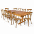 Chivari Chestnut X-Leg Farm Table Dining Set with 10 Chairs TFARM-CHESTNUT-X-LEG-KIT-CXR-AX