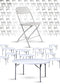 Chivari 100 Person Value Event Package:  100 Folding Poly Chairs + 12 Heavy Duty Plastic 60" Round Folding Tables PACK100CFPW1260RD-CXAX-T