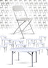 Chivari 100 Person Value Event Package:  100 Folding Poly Chairs + 12 Heavy Duty Plastic 60" Round Folding Tables PACK100CFPW1260RD-CXAX-T