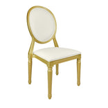 Gold Resin Louis Pop Chair White Vinyl Back and Seat