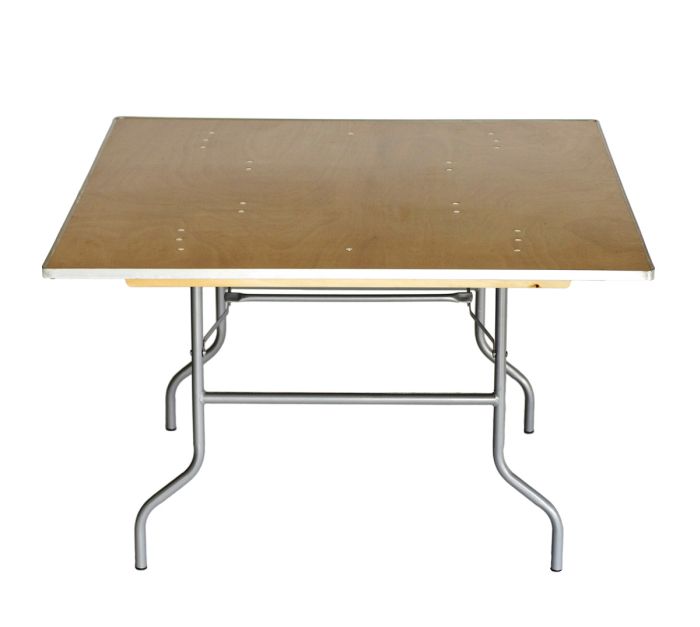 48" Square "Heavy Duty" Plywood Banquet Table, Metal Edge