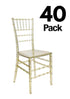 Chivari 40 Chair Pack Clear Gold Champagne Resin Thin-Seat Chiavari Chair CCRCHG-MONO-THIN-ZG-T-40