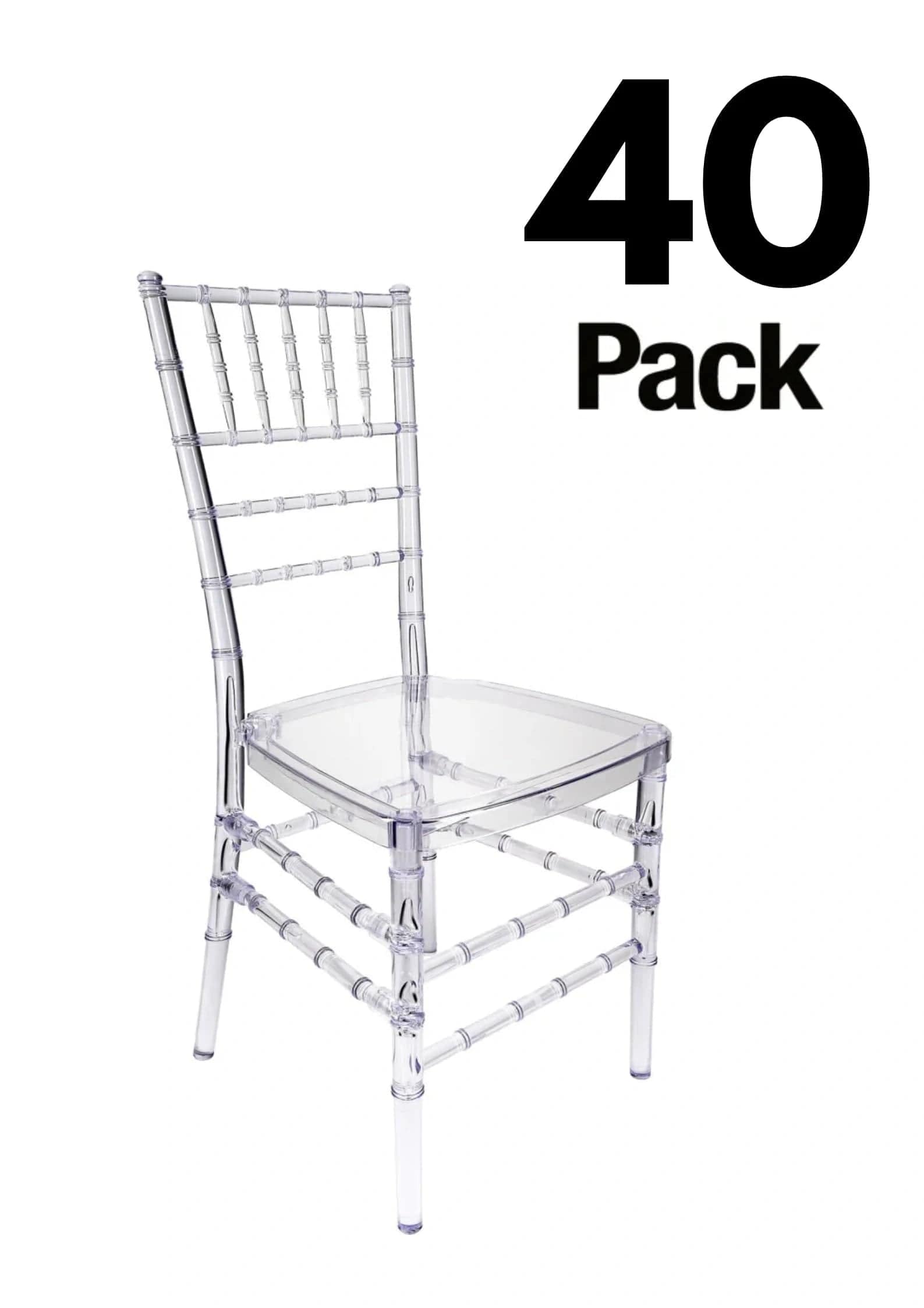 Chivari 40 Chair Pack Clear Resin ProClear™ Chiavari Chair CCRC-ZG-40