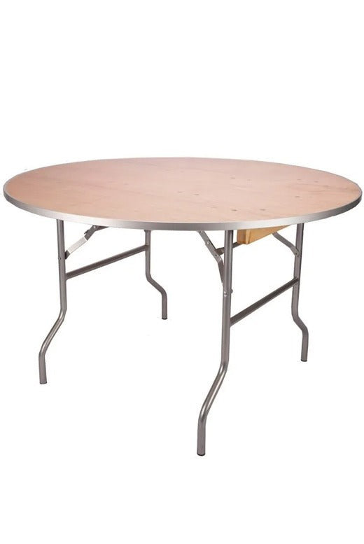 48" Round "Heavy Duty" Plywood Folding Banquet Table, Includes FREE METAL EDGE UPGRADE, $20 Value