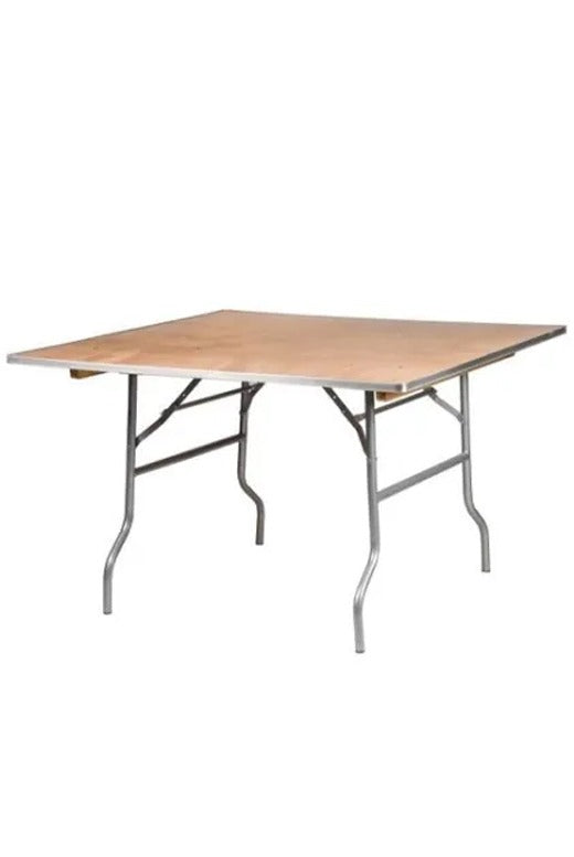 60" Square "Heavy Duty" Plywood Folding Banquet Table, Includes FREE METAL EDGE UPGRADE