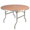 Chivari 48" Round Heavy Duty Natural Plywood Folding Banquet Table TPLYRD48MG-AX-T