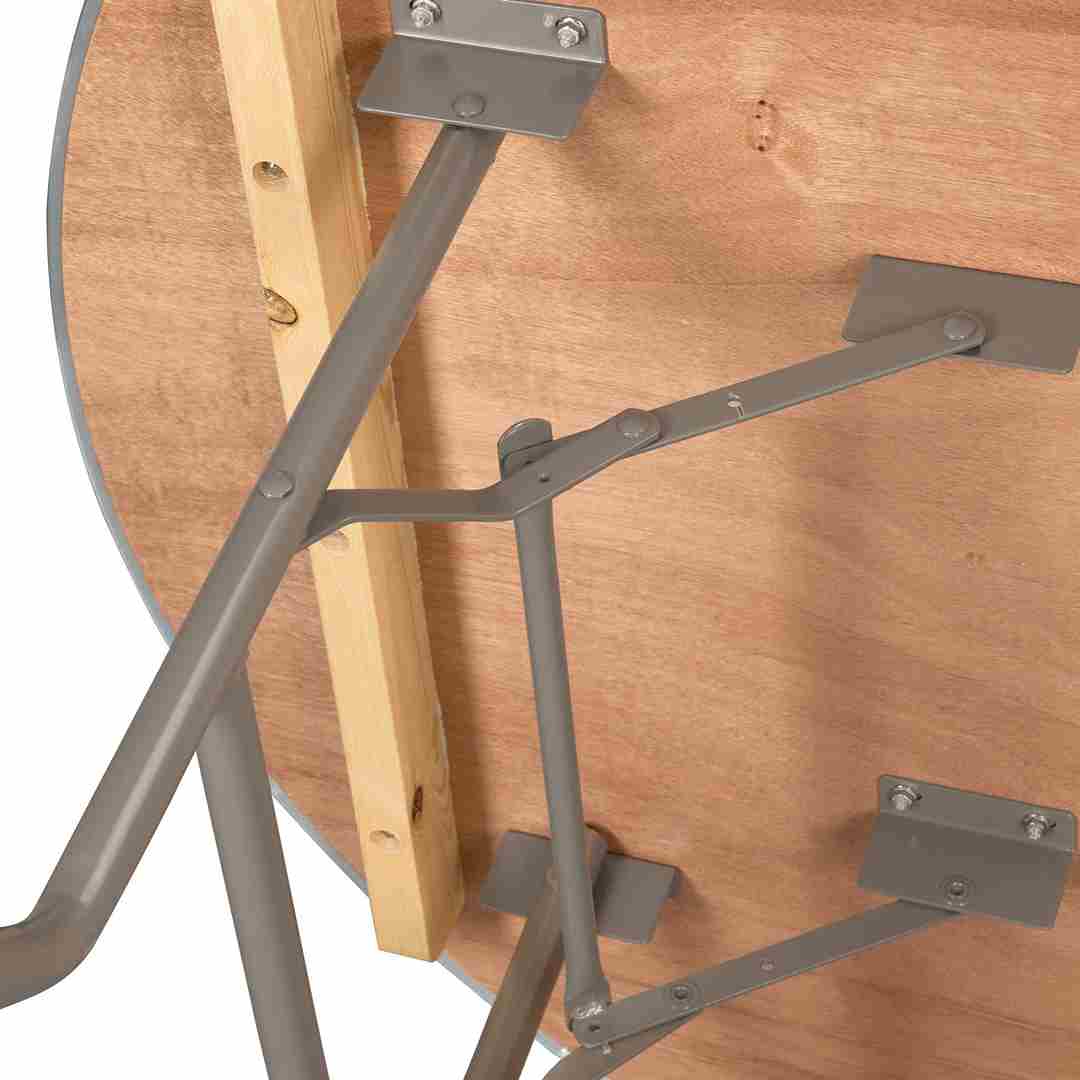 Chivari 48" Round Heavy Duty Natural Plywood Folding Banquet Table TPLYRD48MG-AX-T