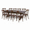 Chivari Fruitwood X-Leg Farm Table Dining Set with 10 Chairs TFARM-FRUITWOOD-X-LEG-KIT-CXR-AX