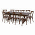 Chivari Fruitwood X-Leg Farm Table Dining Set with 10 Chairs TFARM-FRUITWOOD-X-LEG-KIT-CXR-AX
