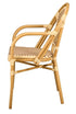 Toulouse Beige and Maroon French Bistro Set Includes 40" Table and 4 Chairs with Arms FBK-BM-AWM4-AX