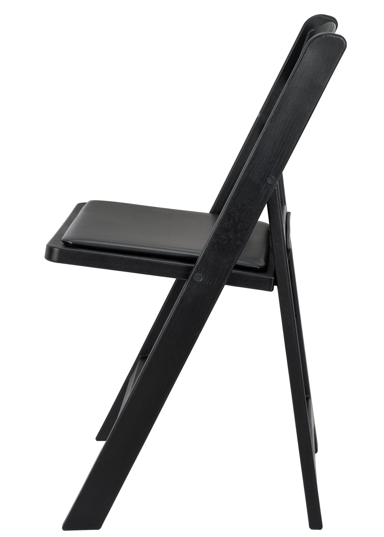 Black Brushed WoodGrain with Black Seat Resin Steel Skeleton™ Folding Chair