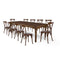 Chivari Fruitwood Fluted Leg Farm Table Dining Set with 10 Chairs TFARM-FRUITWOOD-T-LEG-KIT-CXR-AX