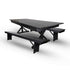 Chivari Black X-Leg Farm Table Dining Set with 2 Benches TFARM-BLACK-X-LEG-KIT-AX