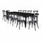 Chivari Black Fluted Leg Farm Table Dining Set with 10 Chairs TFARM-BLACK-T-LEG-KIT-CXR-AX