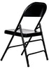 Chivari 48 Black Metal Folding Chairs + 6  Heavy DutyPlastic 72x30 Banquet Tables + Hybrid Folding Chair and Banquet Table  Cart CFMBL-48-6RT-KT
