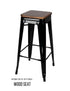 Chivari Black Semi-Gloss Tolix Style Metal Stool BTMBM-AX-T