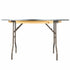 Chivari 60" (5 Foot) Half Round Heavy Duty Gray Plywood Folding Banquet Table TPLYHRD60MG-AX-T