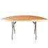 Chivari 60" (5 Foot) Half Round Heavy Duty Gray Plywood Folding Banquet Table TPLYHRD60MG-AX-T